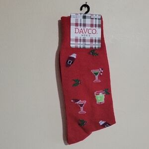 Davco Men's Red Cocktail Pattern Socks